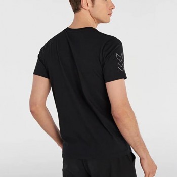 hummel Elemental Chevron Cotton Tee Siyah Erkek T-Shirt