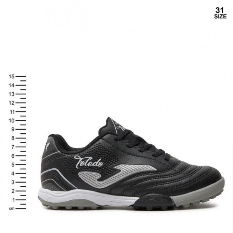 Joma Toledo JR 2401 TOJW2401TF Siyah & Beyaz & Gri Çocuk Halı Saha Ayakkabı