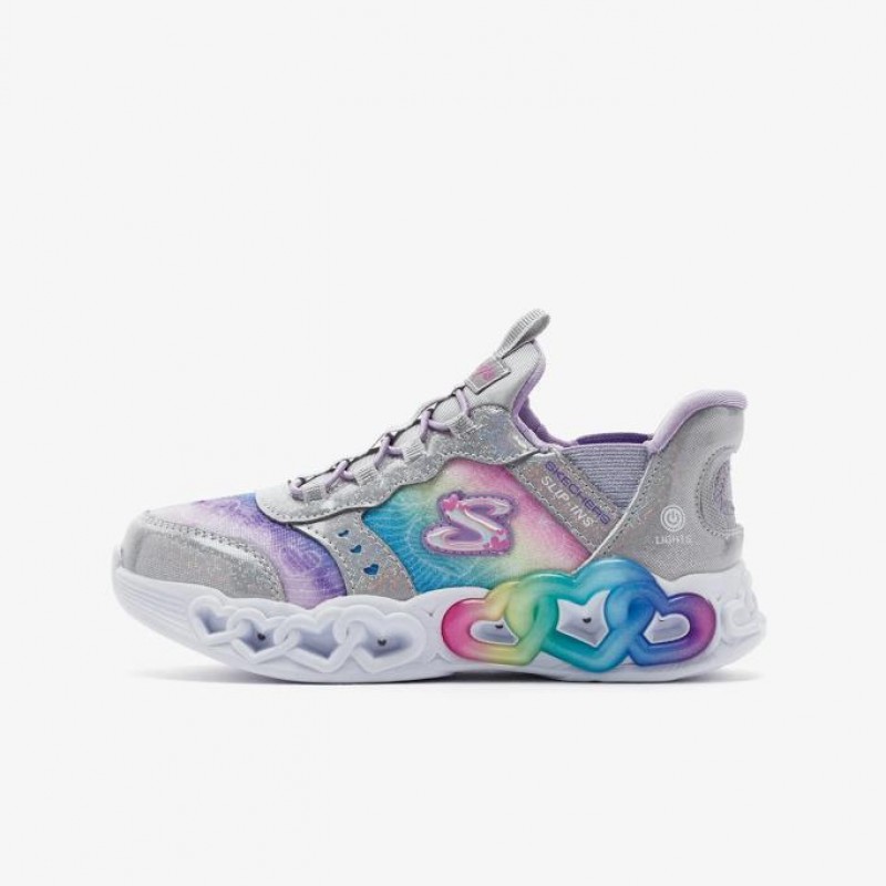 Skechers Skechers Slip-ins: Infinite Heart Lights 303755L-SMLT Mor Çocuk Spor Ayakkabı