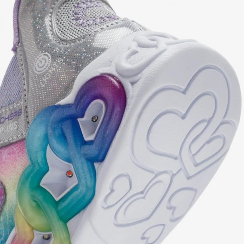 Skechers Skechers Slip-ins: Infinite Heart Lights 303755L-SMLT Mor Çocuk Spor Ayakkabı