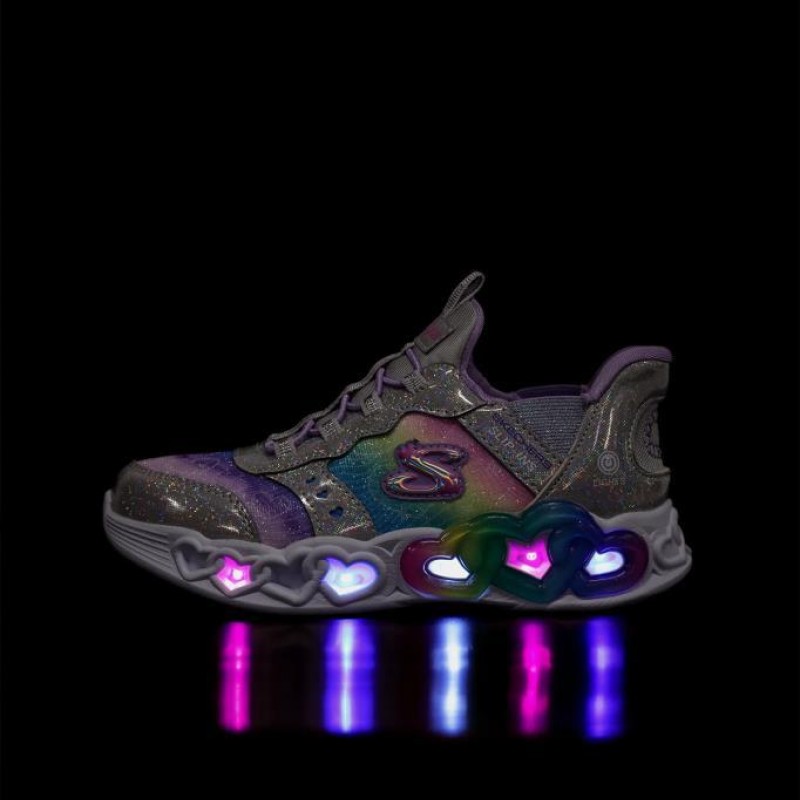 Skechers Skechers Slip-ins: Infinite Heart Lights 303755L-SMLT Mor Çocuk Spor Ayakkabı