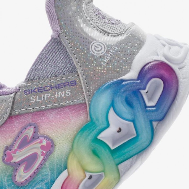 Skechers Skechers Slip-ins: Infinite Heart Lights 303755L-SMLT Mor Çocuk Spor Ayakkabı